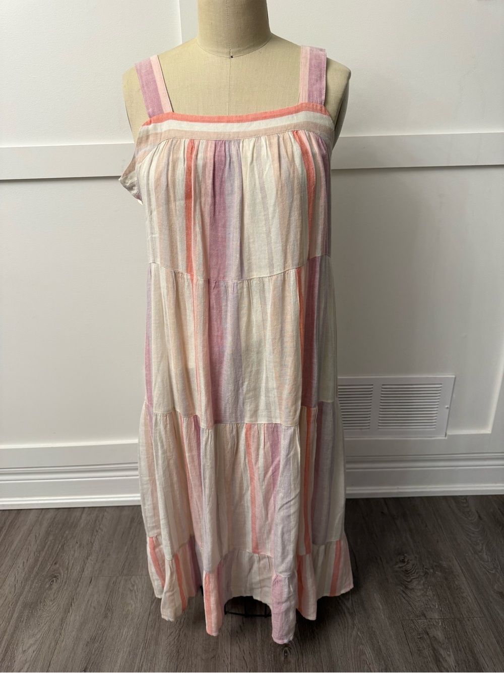 Rails Pink & Coral Striped Maxi Dress
